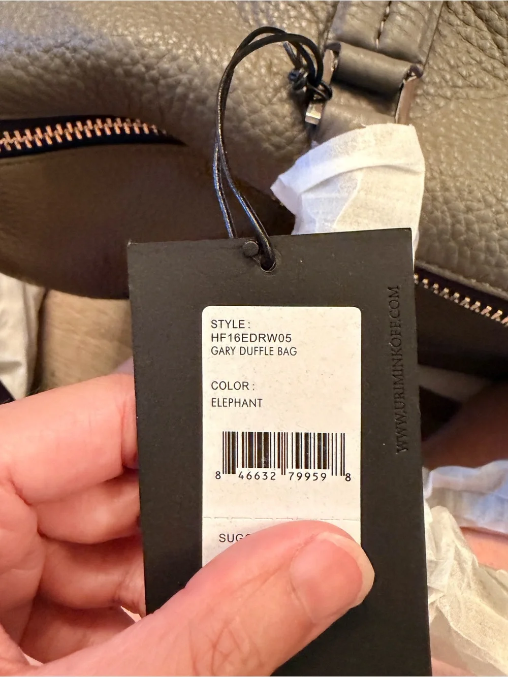 New w tag - uri  minkoff Leather duffle bag leather grey